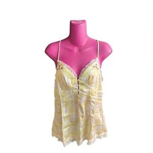 Free People XS yellow floral tank top